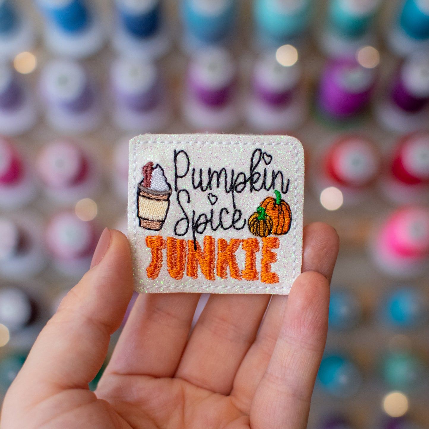 Pumpkin Spice Junkie Feltie Embroidery deisgn digital download