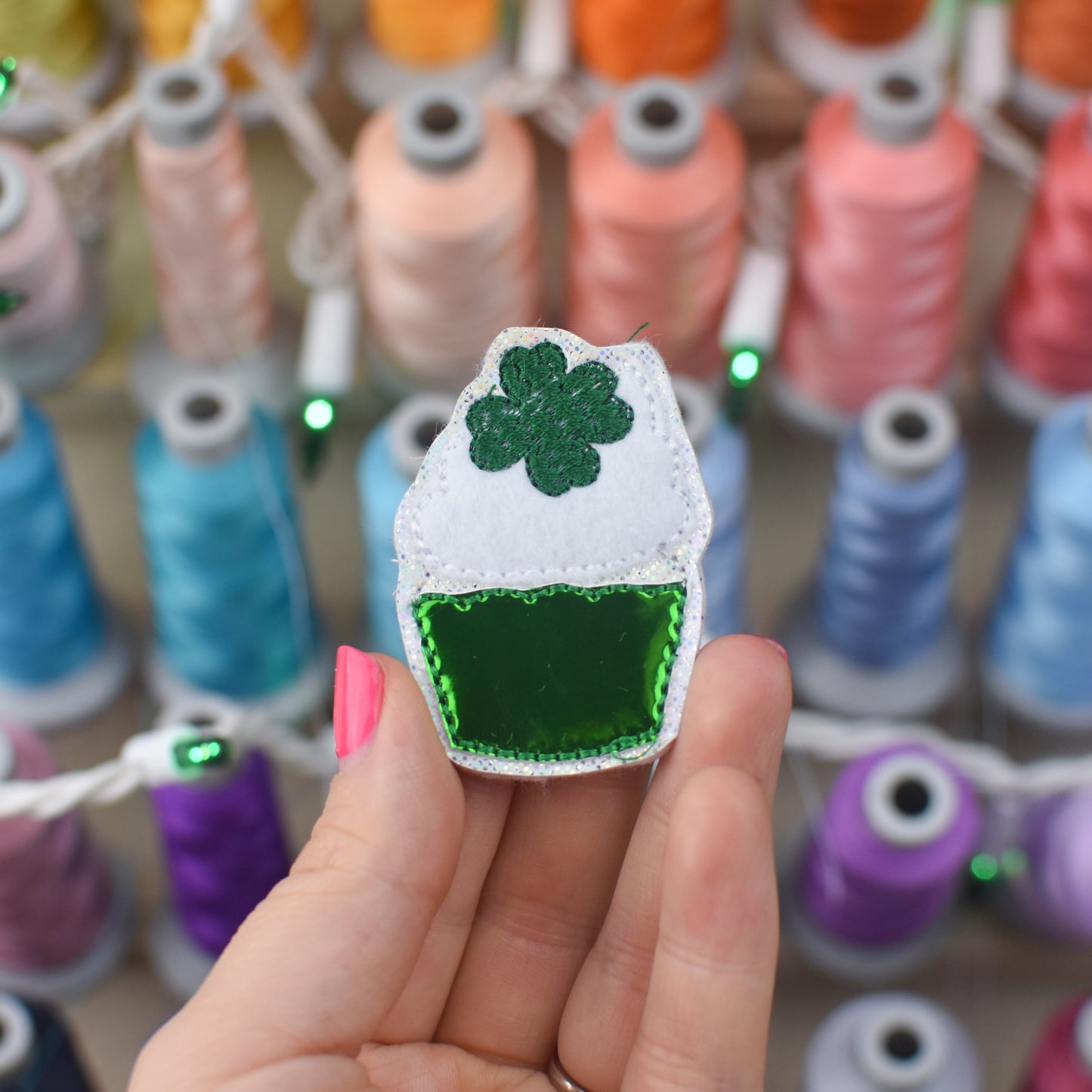 Clover Cupcake Feltie Embroidery Design