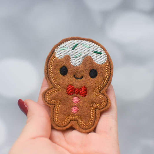 Gingerbread Man Feltie Patch Felt
