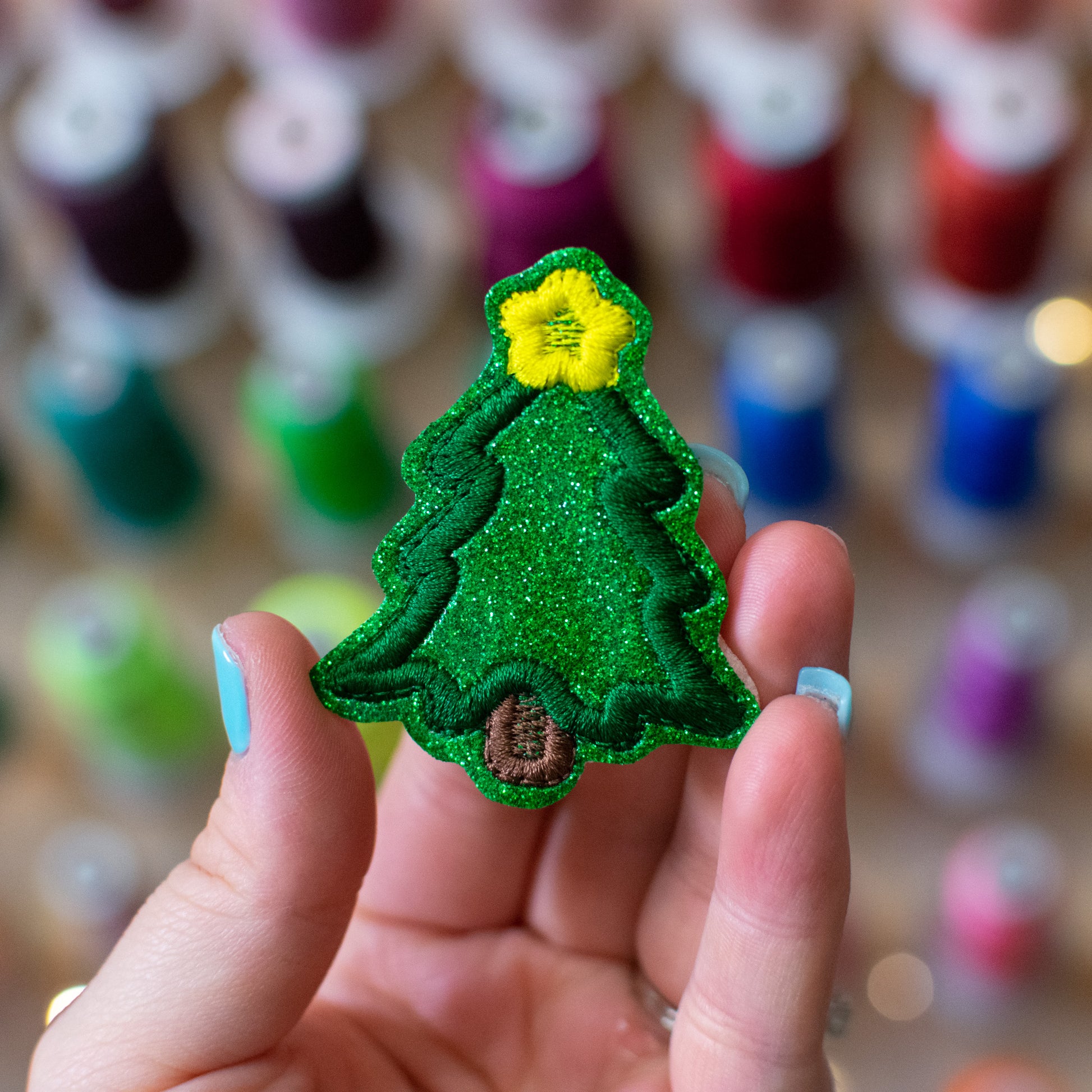 Satin Christmas Tree Feltie Embroidery Design