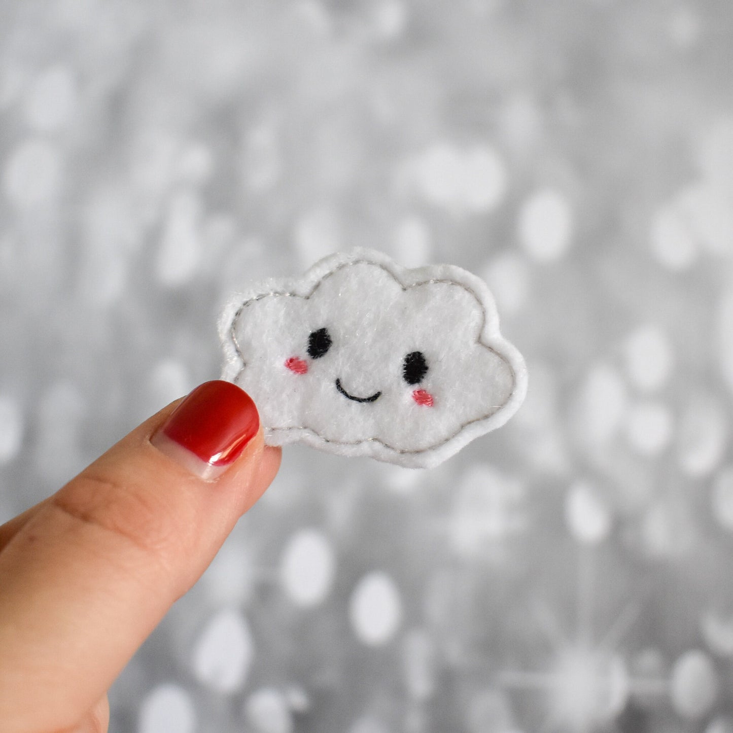 Kawaii Cloud Feltie Embroidery Design