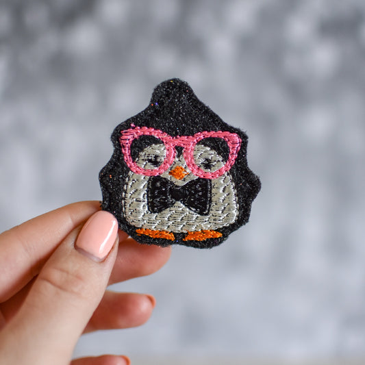 Nerdy Penguin Feltie Embroidery Design