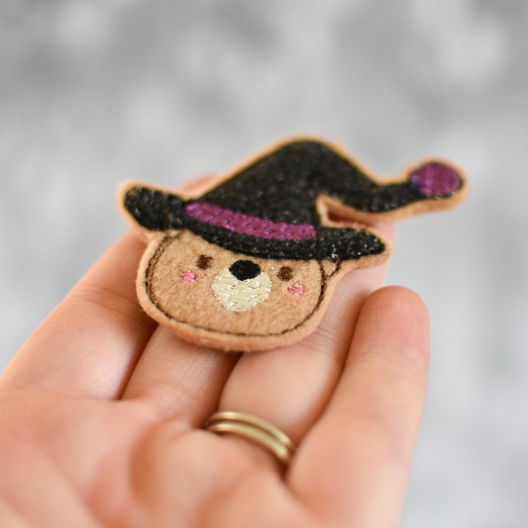 Bear Witch Feltie Embroidery Design