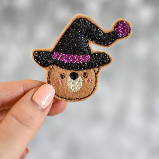 Bear Witch Feltie Embroidery Design