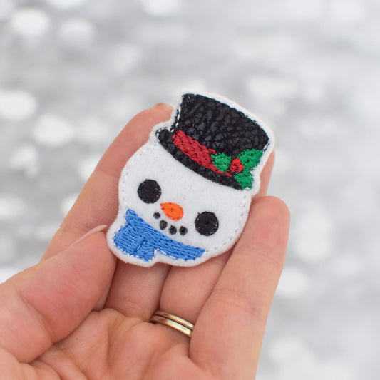 Snowman Top Hat Feltie Embroidery Design