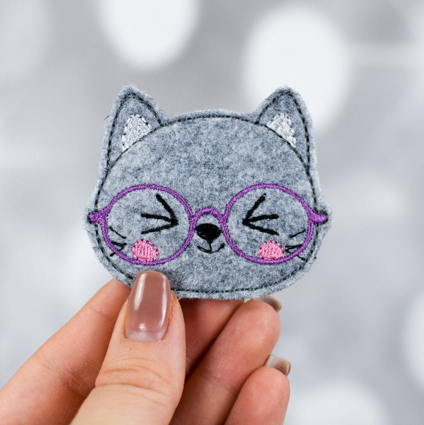 Smarty Cat Feltie Embroidery Design