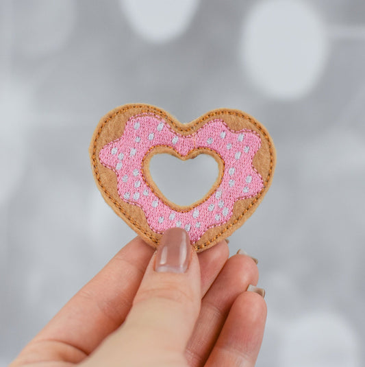 Heart Donut Feltie Embroidery Design