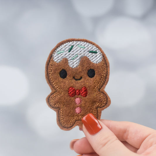 Gingerbread Man Feltie Embroidery Design