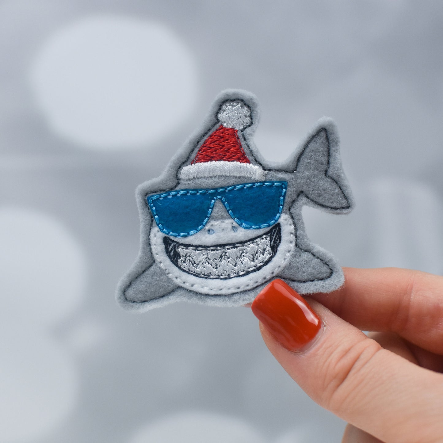 Santa Shark Feltie Embroidery Design