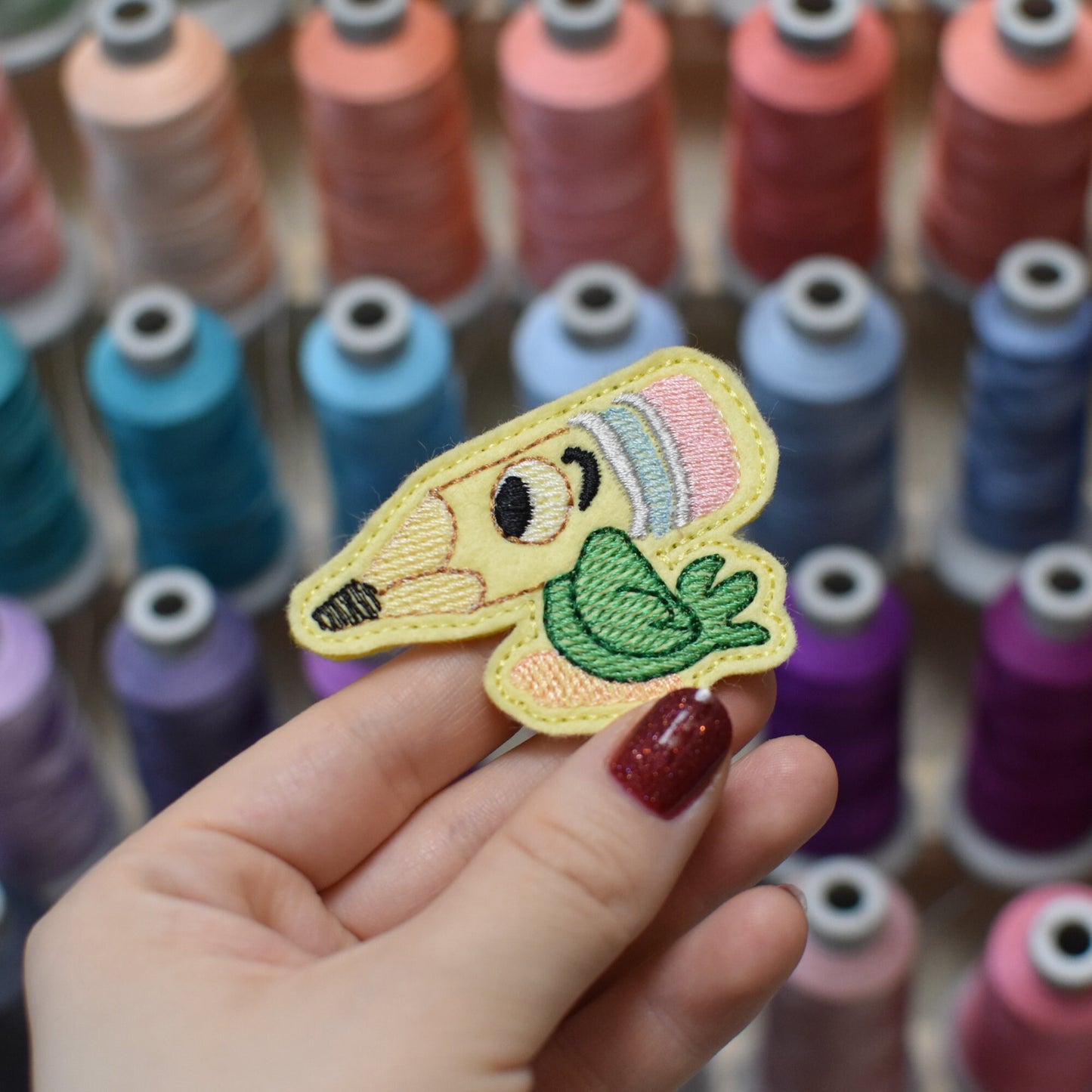 Pencil Bird Embroidery Design