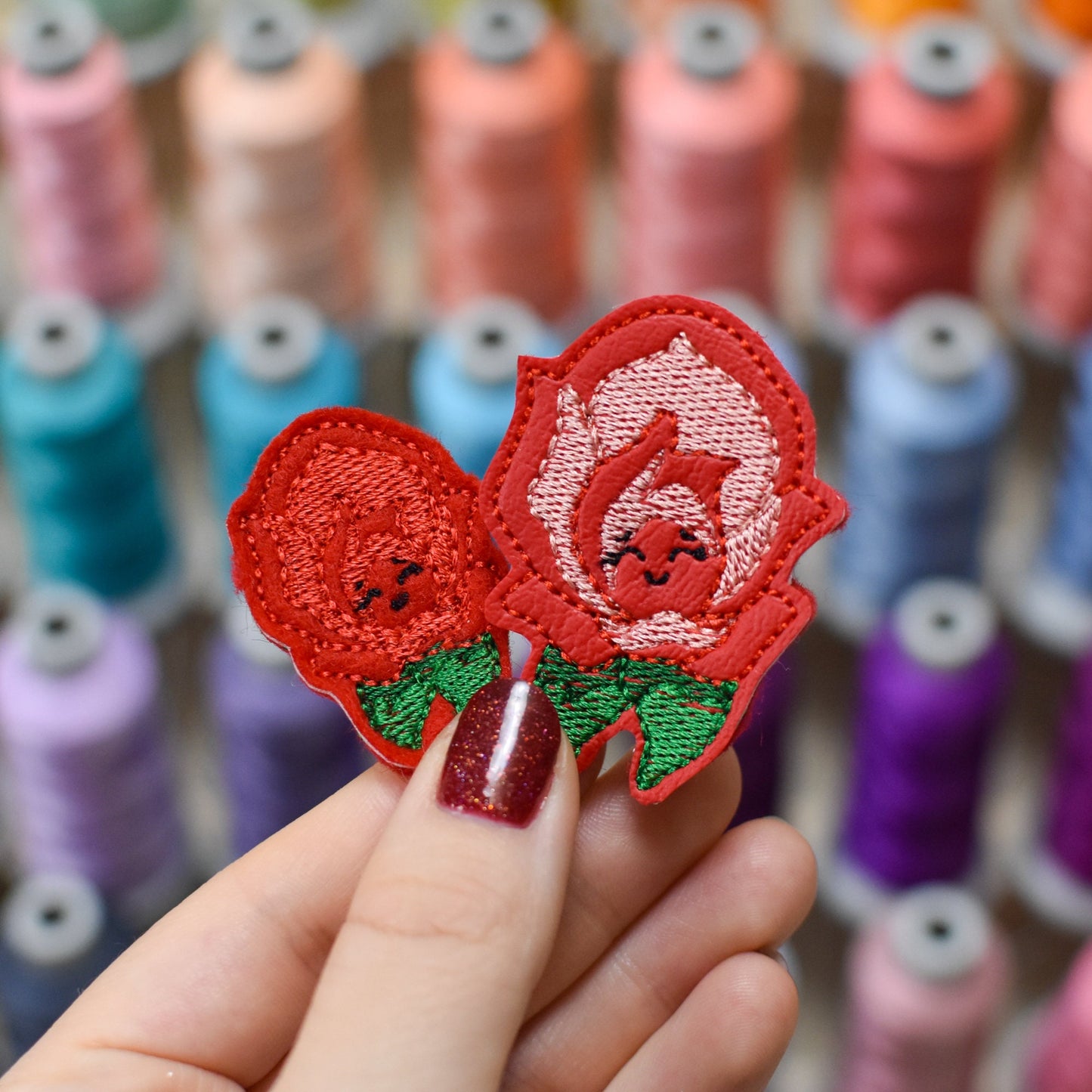 Smiling Rose Embroidery Design