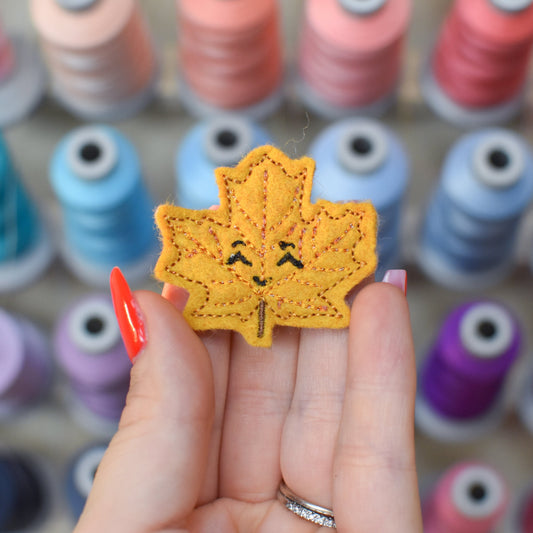 Maple Leaf Feltie Embroidery Design