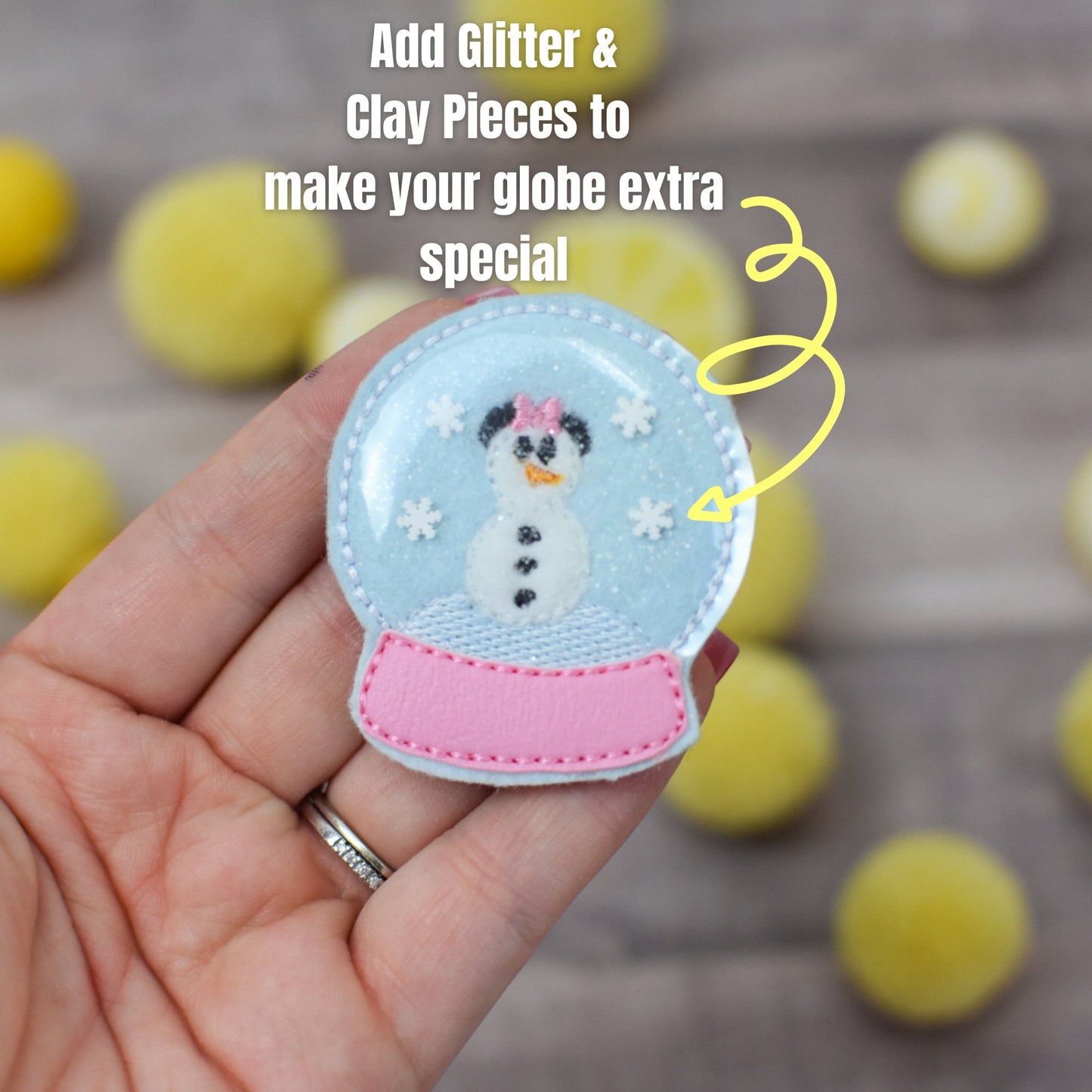 Snow globe Feltie Embroidery Design