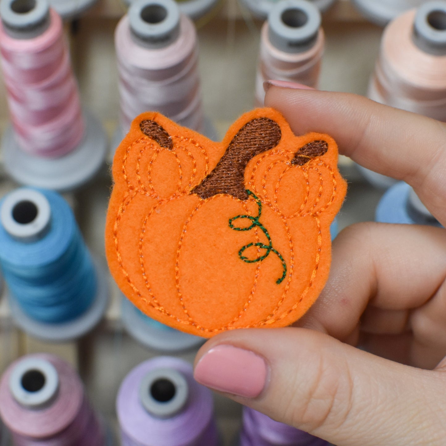 Stacked Pumpkins Feltie Embroidery Design